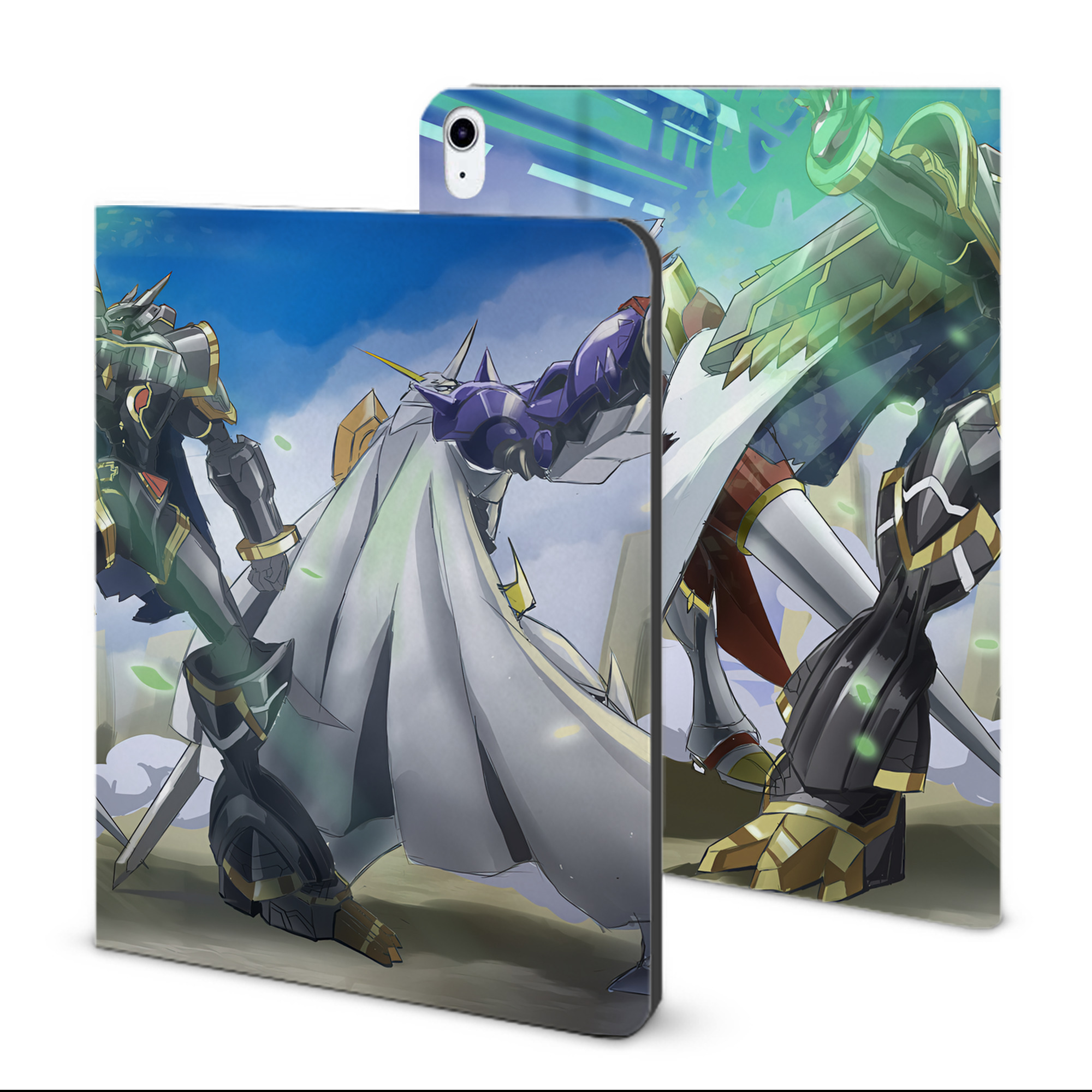 （画像用） Digimon デジタルモンスター/デジモン IPad ケース ブック型 PUレザー TPU 耐衝撃 軽量 薄型 ペン収納なし 全面保護 IPad 各モデル対応